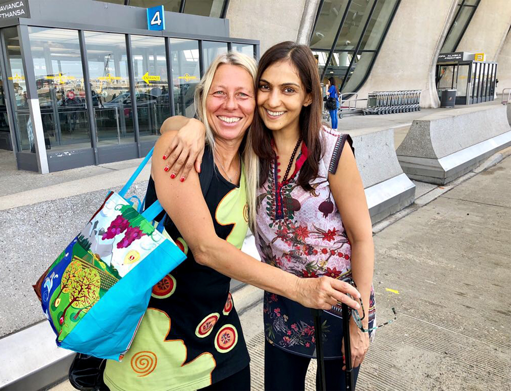 Saying goodbye to musician, Chandira,  at the airport. She traveled all the way from Germany just for the Virginia event.